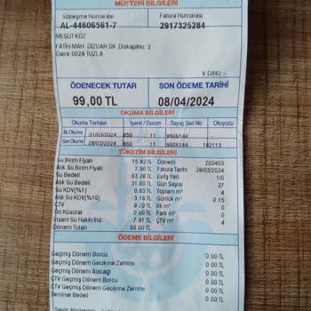 Fazla Kesilmiş İSKİ Su Faturası
