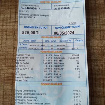 Fazla Kesilmiş İSKİ Su Faturası