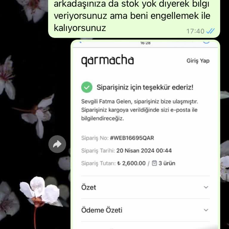 Qarmacha Tehdit Ve Siparişimi Göndermedi