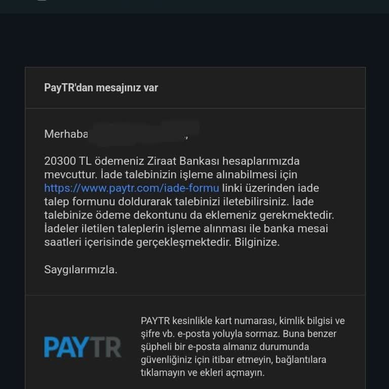 Pay TR Geri Ödeme Yapmıyor Ilgısız Yavaş