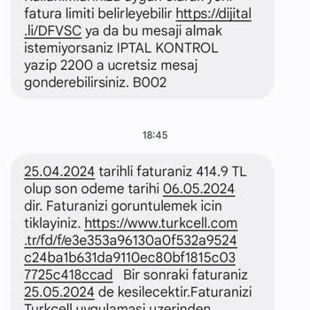 Turkcell Fatura Tarifesi Ödemesi