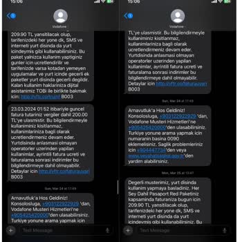 Vodafone Yurt Dışı Kullanımda Kafasına Göre Ücretlendirme
