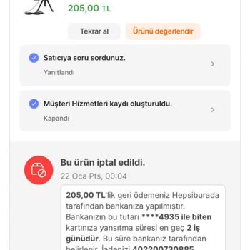 Enpara İademin Yapılmasını İstiyorum