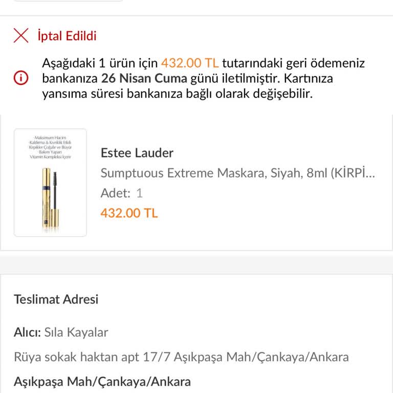 Trendyol Ve Estee Lauder Siparişimi Durduk Yere İptal Ediyor