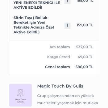Magic Touch By Gulis Sipariş İptal Et