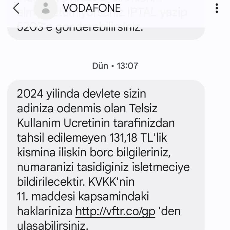 Operatör Değiştirince Vodafone Telsiz Kullanım Borcu Çıkıyor