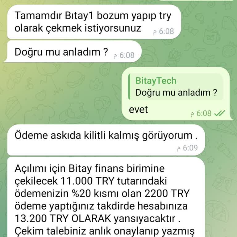 Bitay Geri Ödeme İçin Depozito