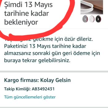 Amazon Ürünüm Nerede? Beklenenden Uzun Teslimat Süresi