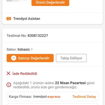 Trendyol Express Kargo Hatası Ve İade Sorunu