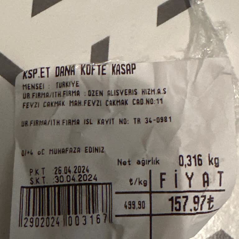 Onur Market Kasap Köftesi Şikayeti