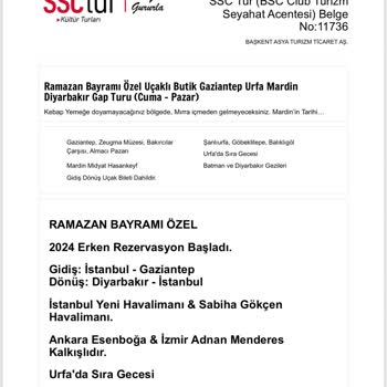 SSC Tur GAP Turu Pişmanlıktır