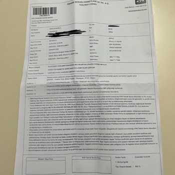 Teknosa'dan Alınan İphone 11 Cihaz Trabzon KVK Serviste Zarar Görmesi