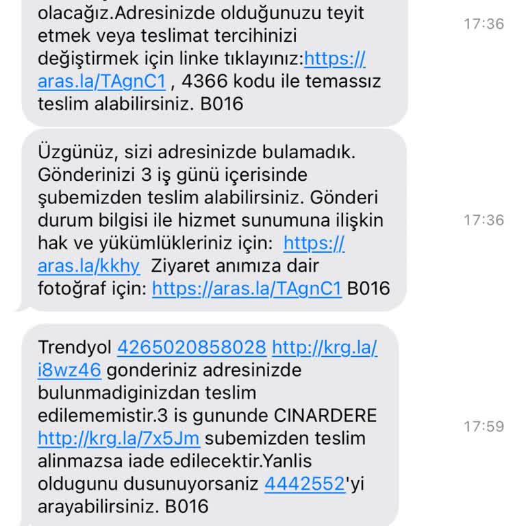 Aras Kargo Gelmediği Halde Geldik Sizi Bulamadık Diye Mesaj Atıyor