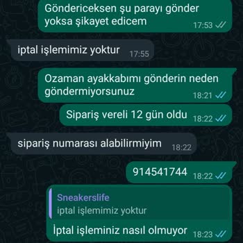 Sneakerslife.tr Sneakerslife Gecikme Şikayet