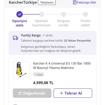 Karcher K4 Ürünü Gönder Miyor