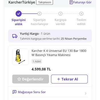 Karcher K4 Ürünü Gönder Miyor