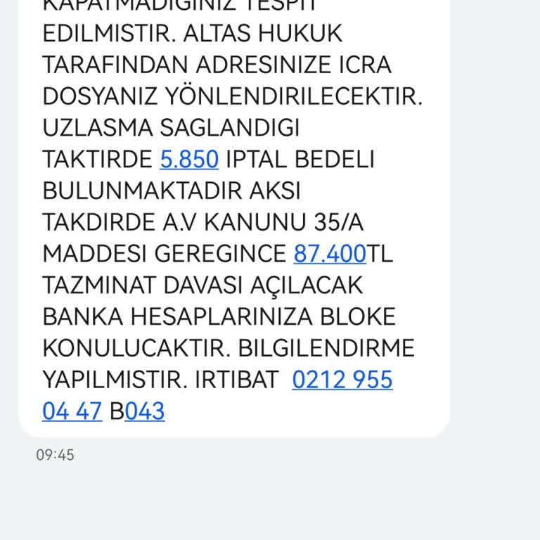 ALTAS HUKUK (SMS) Hukuk Bürosu İşlemleri Hakkında Şikayet