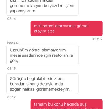 Yemek Sepeti Menü Eksik Sipariş