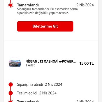 Vodafone Şans Yanımda Da Satın Aldığım Biletlerim Gözükmüyor!