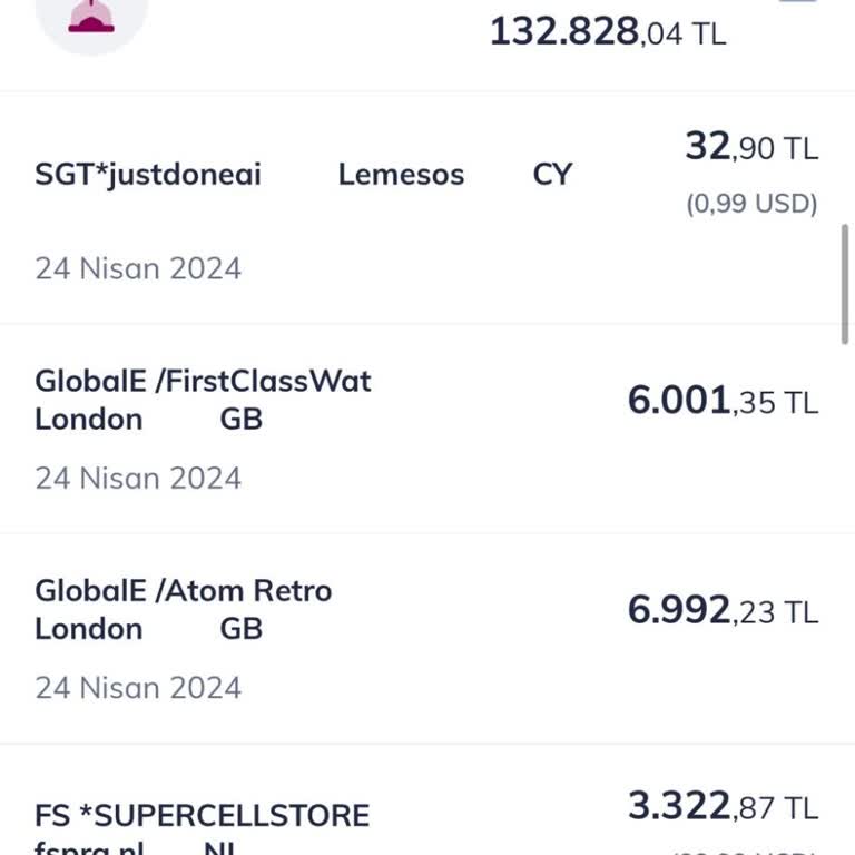 Supercell Kartımdan Habersiz Yapılan Yüksek Tutarlı Alışveriş!