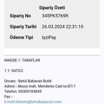 Betül Babacan Ücret İadesi Yapmıyor