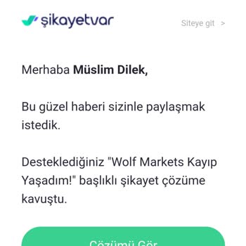 Sikayet.com Şikayet Var Wolf Markets Şikayetini Yayınlamıyor