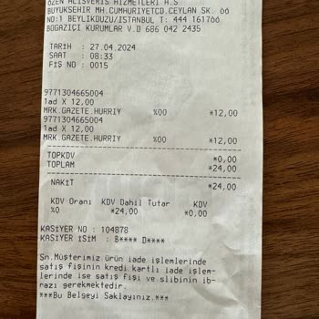 Beylikdüzü Onur Market'in Ekstra Farkla Sattığı Hürriyet Gazetesi!