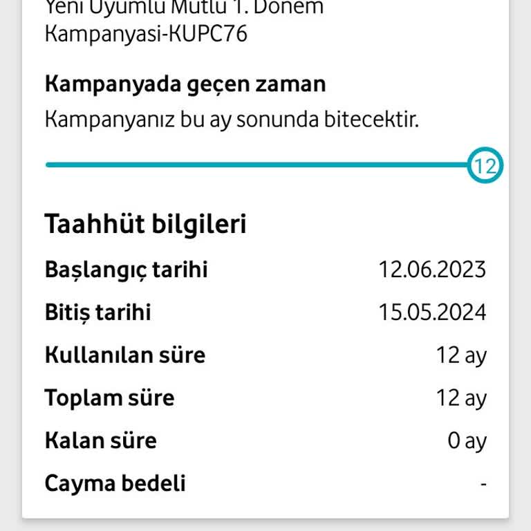 Vodafone Taahhüt Süresinin Yanlış Hesaplanması