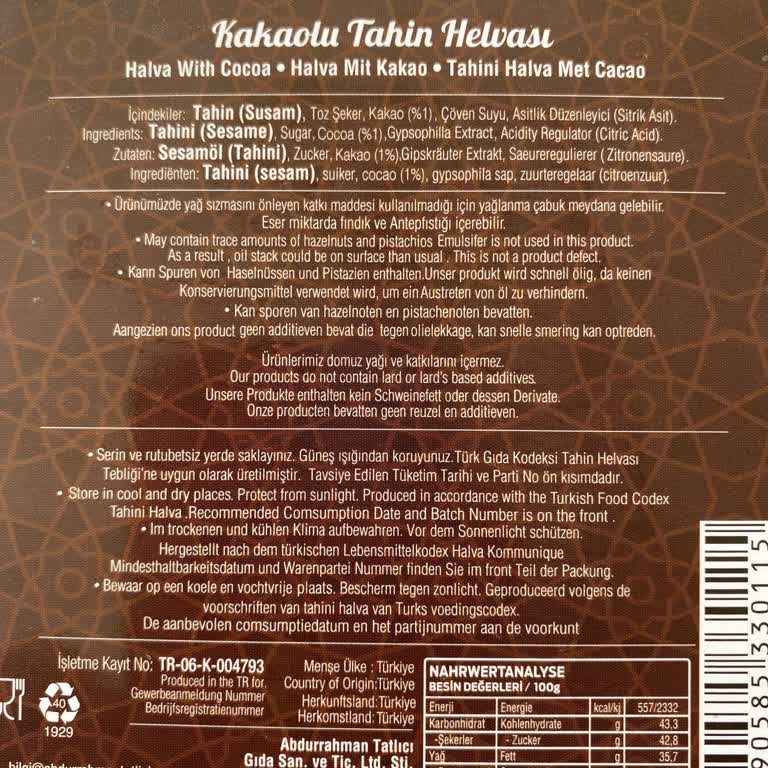 Abdurrahman Tatlıcı Kalite Ve Gramaj Düşürmesi