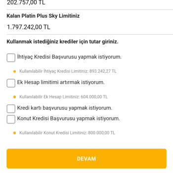 Kredi İşlemleri VakıfBank Sky Limiti Sorunu