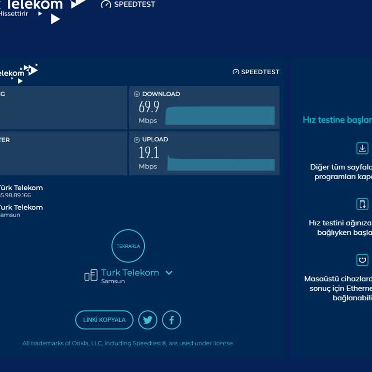 Türk Telekom VDSL 100 Mbps Hız 69 Mbps Veriyor Yardımcı Olmuyorlar