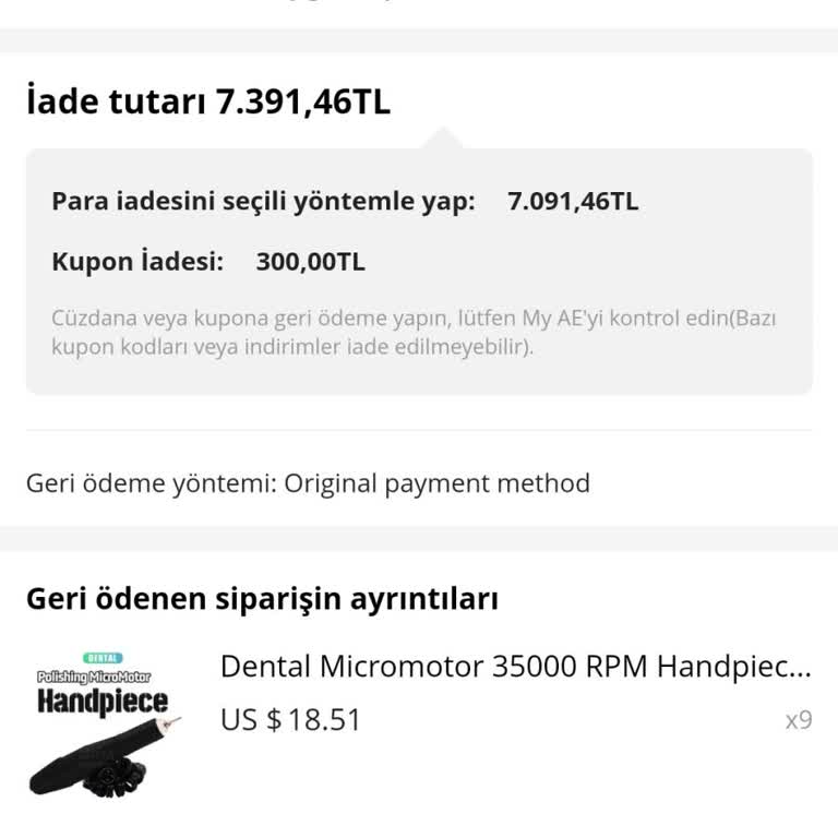 Aliexpress İade Yapılmadı. Siparişim Gelmedi
