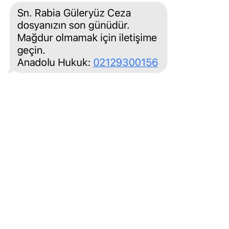 ERESTA (SMS) Son Gün Uyarısı Mesajına İtirazım