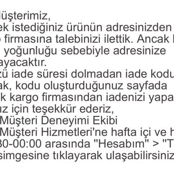 Trendyol Kargo İadesi Kapıdan Alınmıyor.