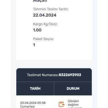 Sürat Kargo Alaçatı Şubesi Kargoyu Teslim Etmemem Sorunu