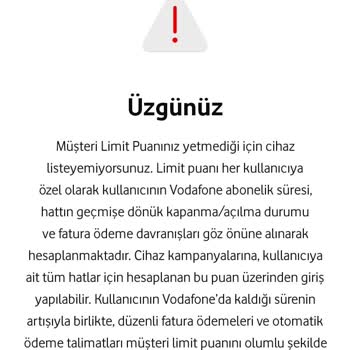 Vodafone Müşteri Limit Puanı