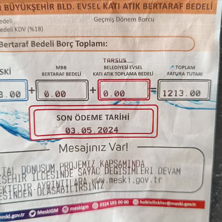 MESKİ Fazla Gelen Su Ücreti