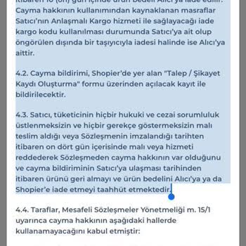 Sevanna Butik Shopier'den Aldığım Ürünün İade Talebini Reddediyor