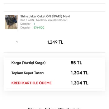 Rabia Özkan Design İnternet Sitesi Siparişimin Gönderilmemesi