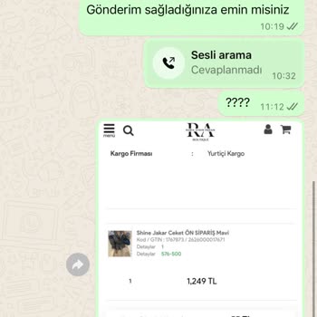 Rabia Özkan Design İnternet Sitesi Siparişimin Gönderilmemesi