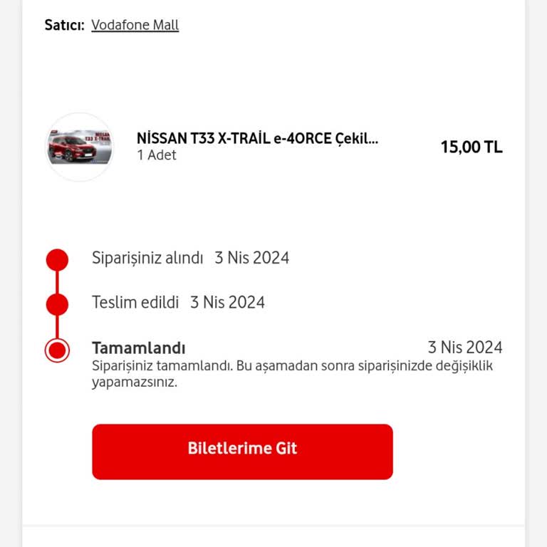 Vodafone Her Şey Yanımda Şans Kapımda Biletlerim Görünmüyor