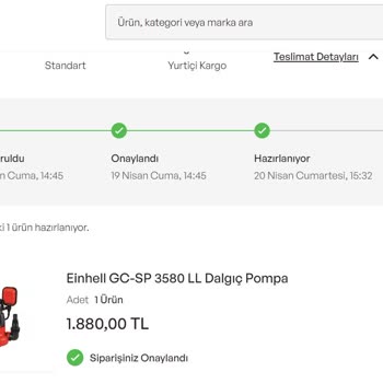 Einhell İnternet Üzerinden Satışta Teslimat Sorunu