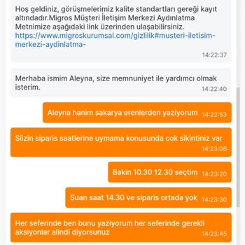 Migros Sanal Market Zamanında Teslimat Yapmıyor