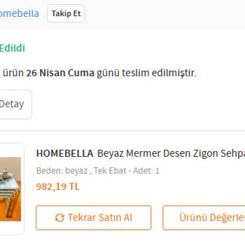 Trendyol Homebella Defolu Ürün Gönderimi Ve İade Almaması.