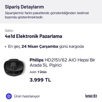 Teknosa Philips Düdüklü Tencere Fiyat Artışı Yapıp Ürünün İptal Edilmesi