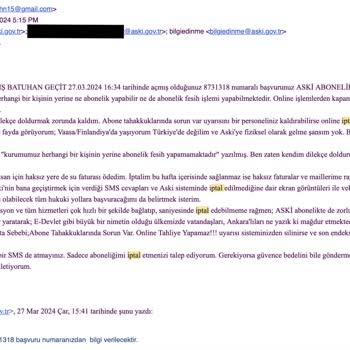 ASKİ Abonelik İptal Etmiyor, Mağduriyet Yaşatıyor