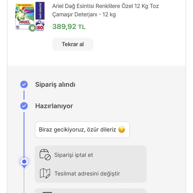 Hepsiburada Stoğu Devam Eden Ürünümü Göndermedi
