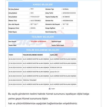 Aras Kargo Yanlış Bilgilendirme Ve Dağıtım Alanı Dışında Sorunsalı
