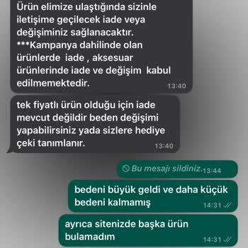 Oyku Wear İademi Talebimi Reddettiler