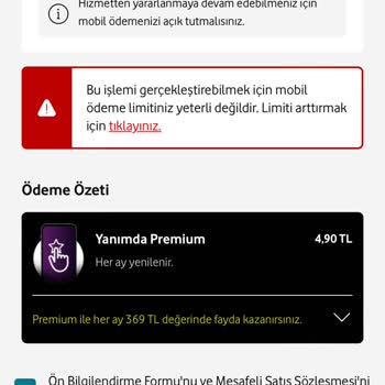 Vodafone Mobil Ödeme Hatası